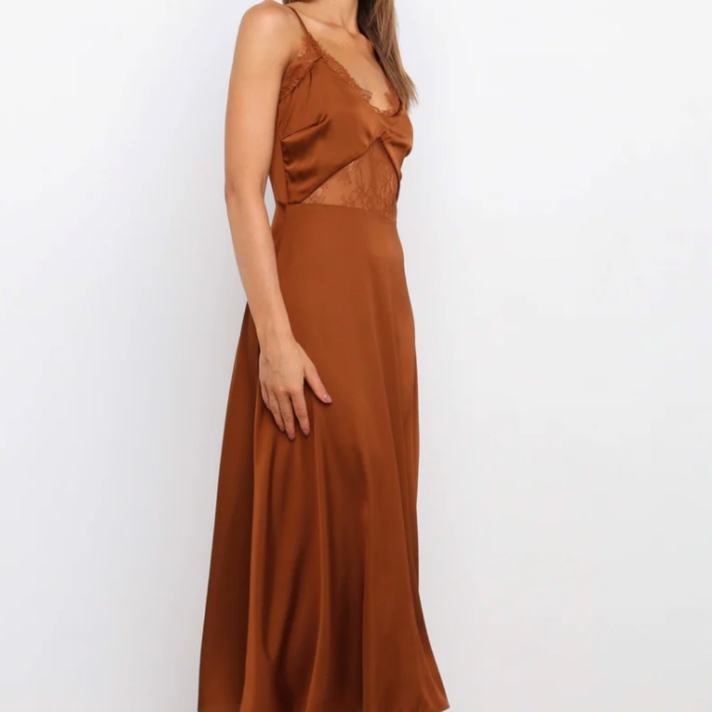 NEW WITH TAGS Petal & Pup Ariel Slip Dress - Rust Burnt Orange - Picture 4 of 7